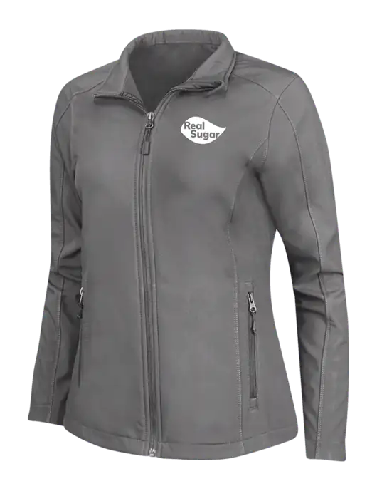 Medium Grey Womens Core Soft Shell Jacket w/Real Sugar Logo