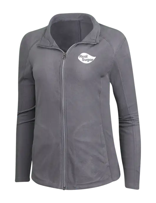 Medium Grey Womens Microfleece Jacket w/Real Sugar Logo