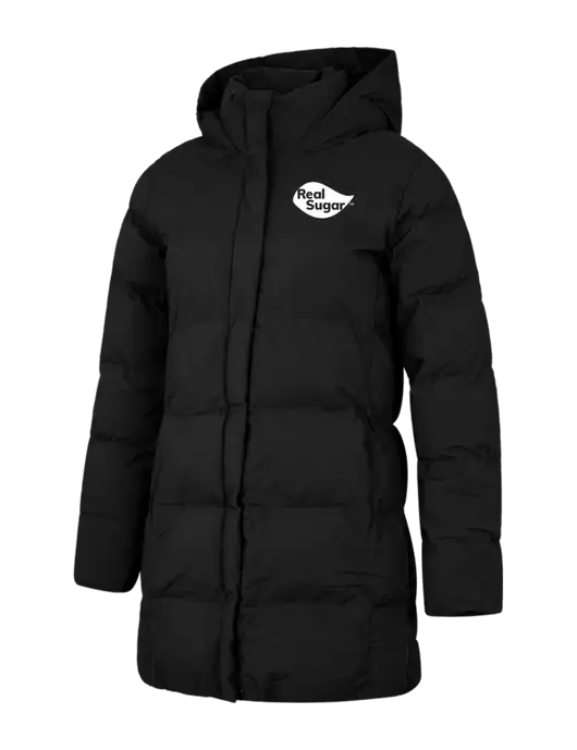 Mercer+Mettle Womens Deep Black Puffy Parka  w/Real Sugar Logo