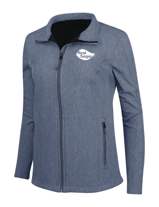 Navy Heather Womens Core Soft Shell Jacket w/Real Sugar Logo