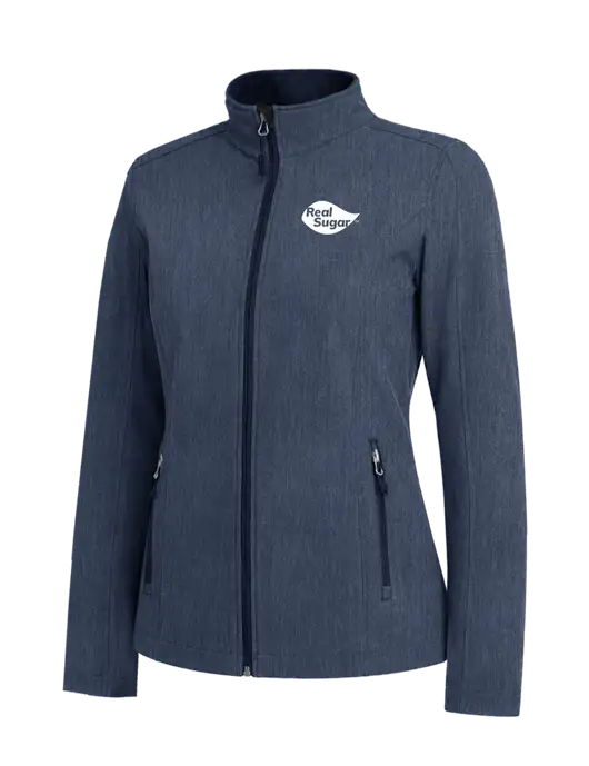 Navy Heather Womens Core Soft Shell Jacket w/Real Sugar Logo