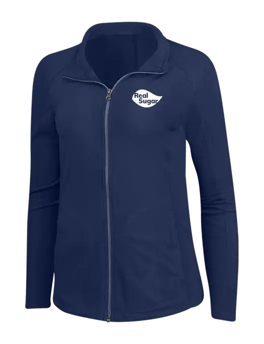 Navy Womens Microfleece Jacket w/Real Sugar Logo