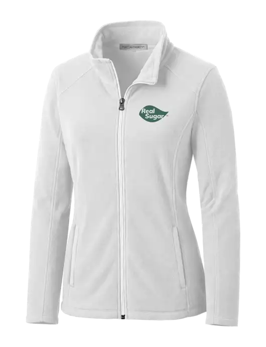 White Womens Microfleece Jacket w/Real Sugar Logo
