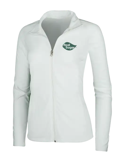 White Womens Microfleece Jacket w/Real Sugar Logo