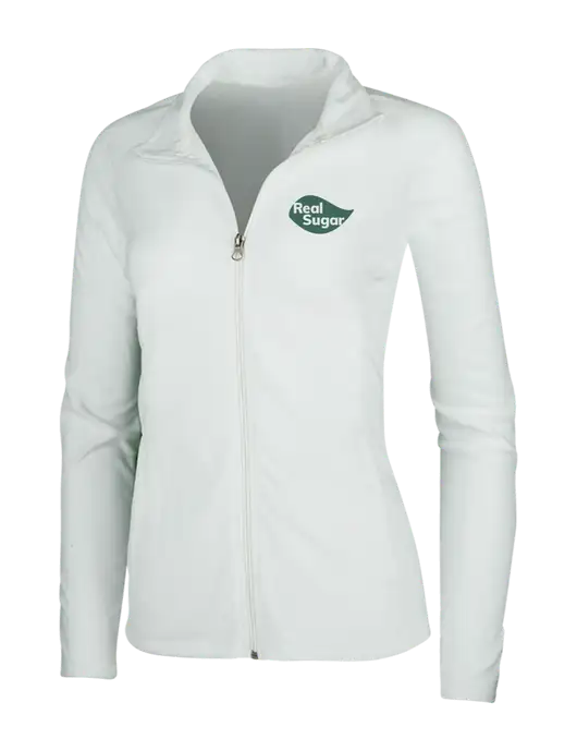 White Womens Microfleece Jacket w/Real Sugar Logo