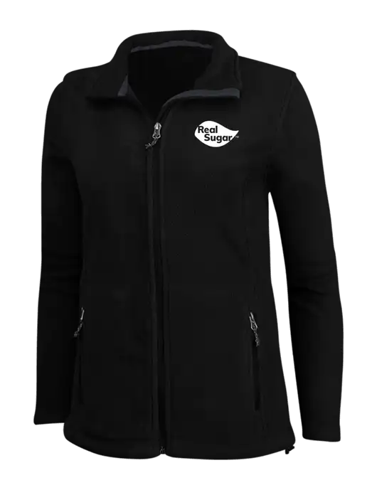 Womens Black Fleece Jacket w/Real Sugar Logo