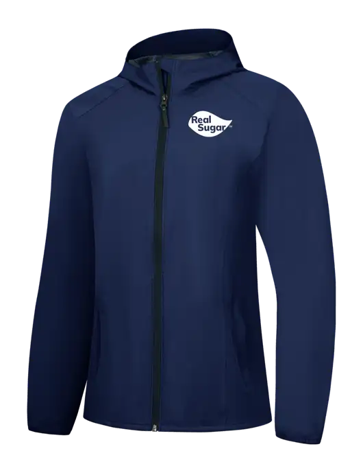 Womens Navy Essential Rain Jacket w/Real Sugar Logo