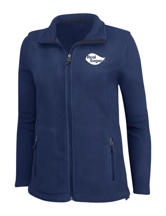 Womens Navy Fleece Jacket w/Real Sugar Logo