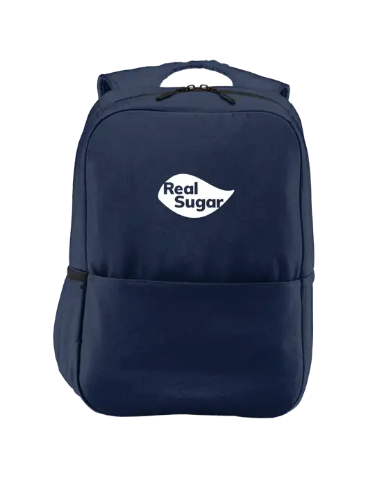 Access Square Laptop River Blue Navy Backpack w/Real Sugar Logo