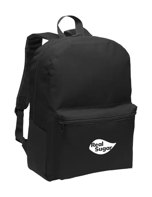 Casual Black Lightweight Laptop Backpack w/Real Sugar Logo