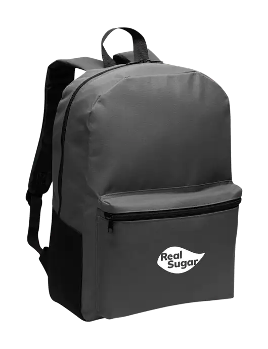 Casual Dark Charcoal Lightweight Laptop Backpack w/Real Sugar Logo