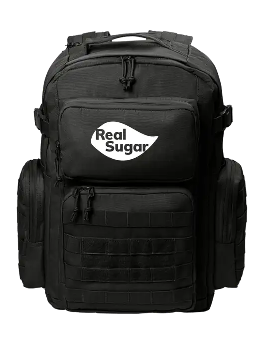 CornerStone Black Tactical Backpack w/Real Sugar Logo