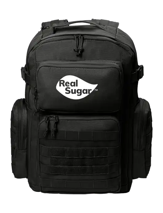 CornerStone Black Tactical Backpack w/Real Sugar Logo