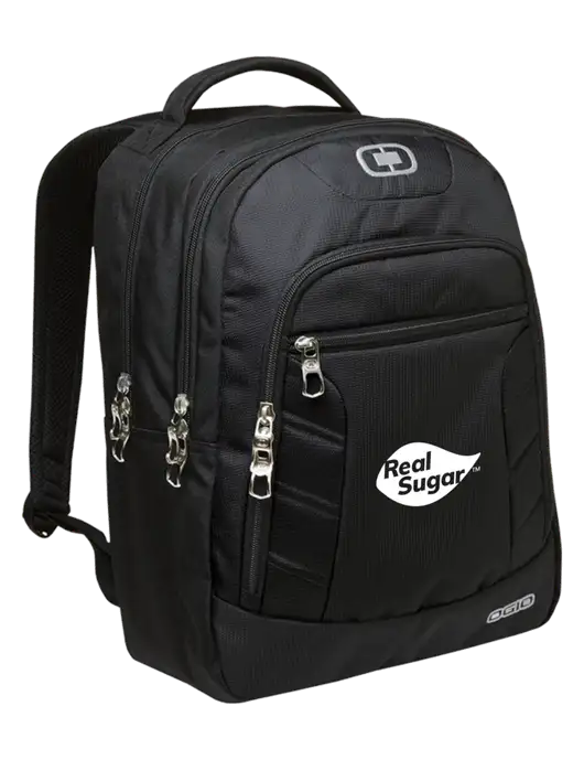 OGIO Black/Silver Colton Laptop Backpack
 w/Real Sugar Logo
