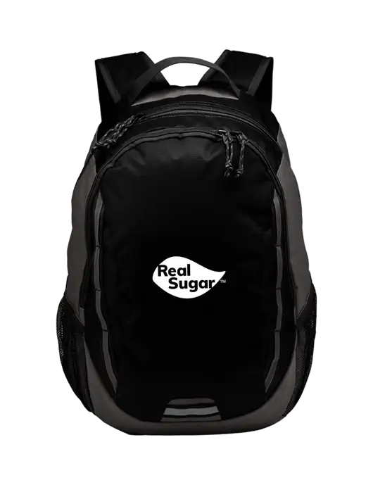 Ridge Black/Dark Charcoal Laptop Backpack w/Real Sugar Logo