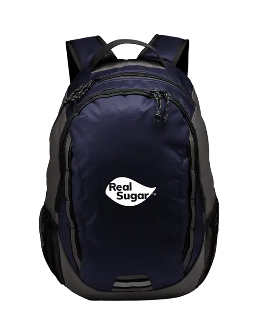 Ridge Deep Navy/Dark Charcoal Laptop Backpack w/Real Sugar Logo
