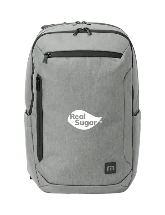 TravisMathew Light Grey Heather Duration Backpack w/Real Sugar Logo