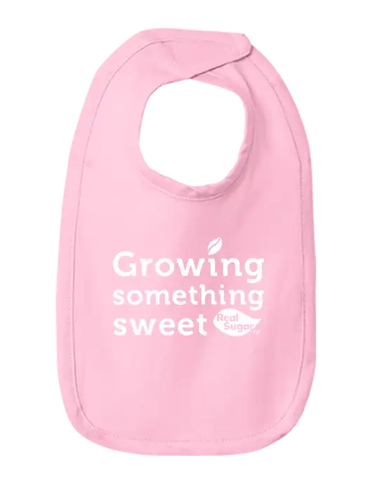 Rabbit Skins Pink Infant Premium Jersey Bib w/Growing Something Sweet Logo
