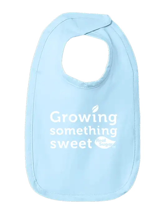 Rabbit Skins Light Blue Infant Premium Jersey Bib w/Growing Something Sweet Logo