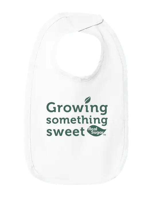 Rabbit Skins White Infant Premium Jersey Bib w/Growing Something Sweet Logo