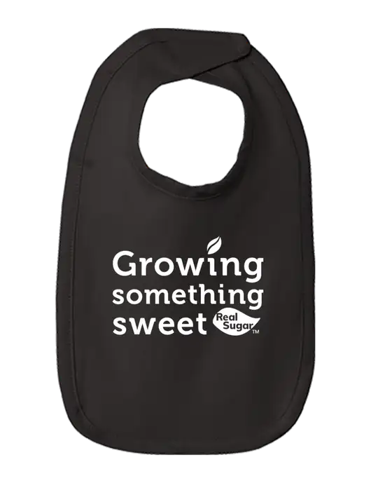 Rabbit Skins Black Infant Premium Jersey Bib w/Growing Something Sweet Logo
