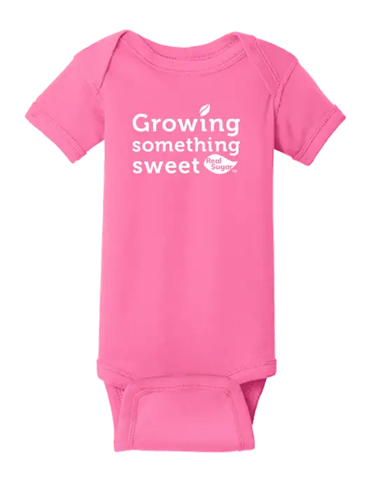 Rabbit Skins Hot Pink Infant Short Sleeve Baby Rib Bodysuit w/Growing Something Sweet Logo