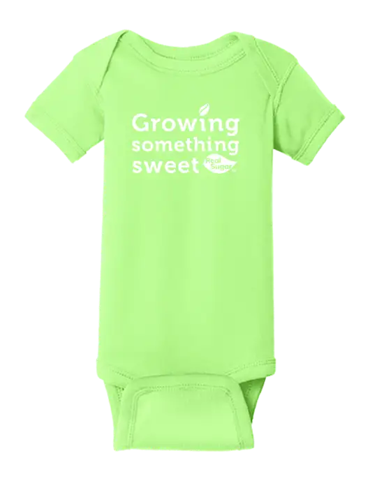 Rabbit Skins Neon Green Infant Short Sleeve Baby Rib Bodysuit w/Growing Something Sweet Logo