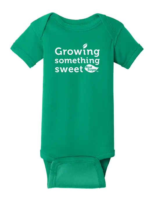 Rabbit Skins Kelly Infant Short Sleeve Baby Rib Bodysuit w/Growing Something Sweet Logo