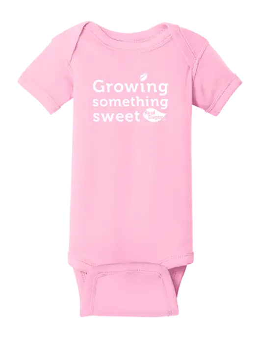 Rabbit Skins Pink Infant Short Sleeve Baby Rib Bodysuit w/Growing Something Sweet Logo