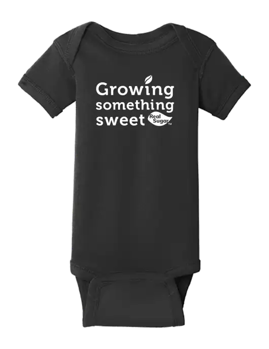 Rabbit Skins Black Infant Short Sleeve Baby Rib Bodysuit w/Growing Something Sweet Logo
