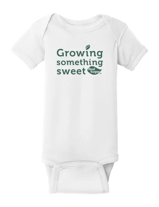 Rabbit Skins White Infant Short Sleeve Baby Rib Bodysuit w/Growing Something Sweet Logo