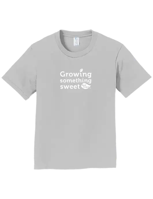 Youth Ring Spun Silver 4.5 oz T-Shirt w/Growing Something Sweet Logo