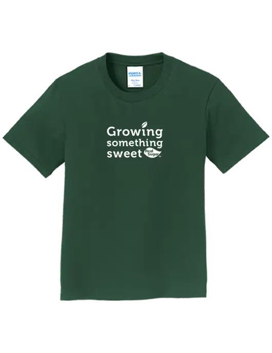 Youth Ring Spun Forest Green 4.5 oz T-Shirt w/Growing Something Sweet Logo