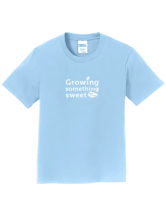 Youth Ring Spun Light Blue 4.5 oz T-Shirt w/Growing Something Sweet Logo