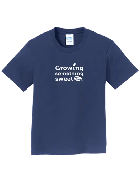 Youth Ring Spun Navy 4.5 oz T-Shirt w/Growing Something Sweet Logo