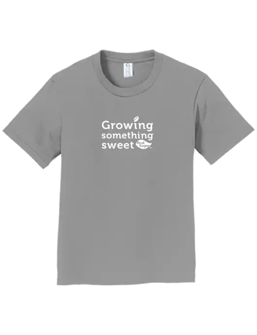 Youth Ring Spun Medium Grey 4.5 oz T-Shirt w/Growing Something Sweet Logo