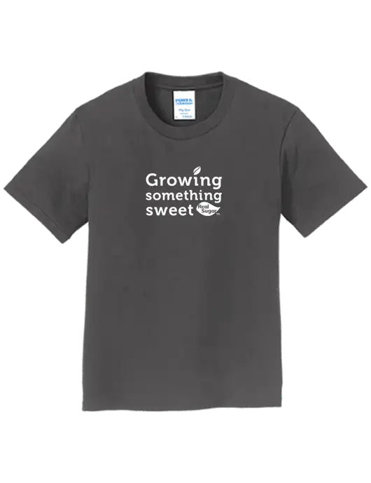 Youth Ring Spun Charcoal 4.5 oz T-Shirt w/Growing Something Sweet Logo