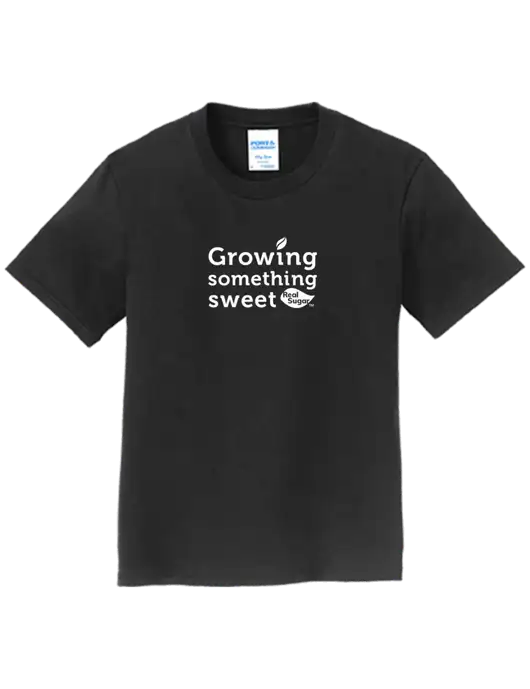 Youth Ring Spun Jet Black 4.5 oz T-Shirt w/Growing Something Sweet Logo