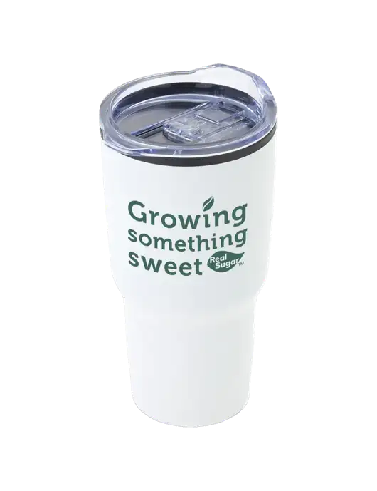 Odyssey White 30 oz Travel Tumbler w/Growing Something Sweet Logo