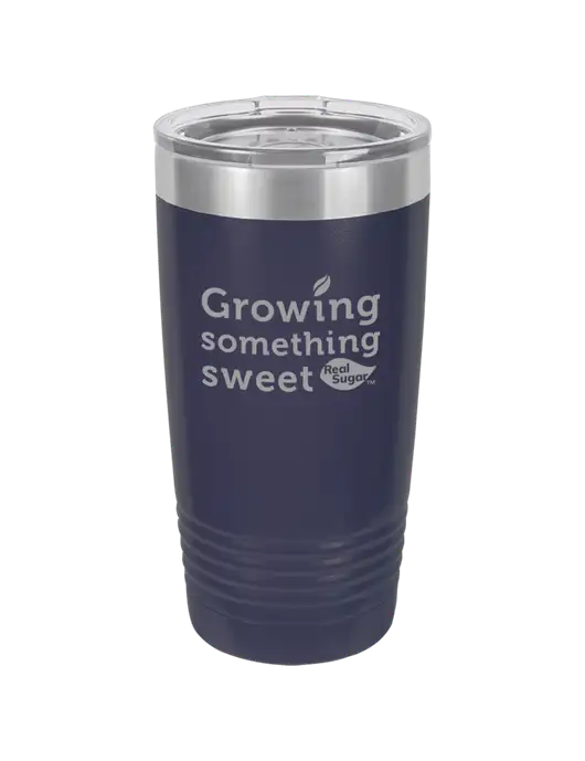 Polar Camel 20 oz Powder Coated Navy Vacuum Insulated Tumbler w/Growing Something Sweet Logo