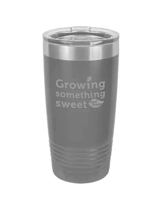 Polar Camel 20 oz Powder Coated Grey Vacuum Insulated Tumbler  w/Growing Something Sweet Logo