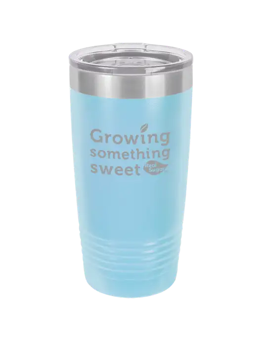 Polar Camel 20 oz Powder Coated Light Blue Vacuum Insulated Tumbler w/Growing Something Sweet Logo