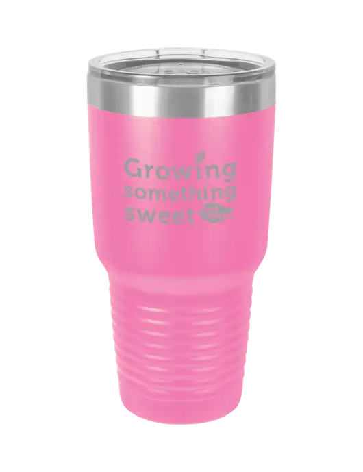 Polar Camel 30 oz Powder Coated Pink Vacuum Insulated Tumbler w/Growing Something Sweet Logo