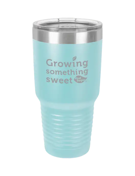 Polar Camel 30 oz Powder Coated Light Blue Vacuum Insulated Tumbler w/Growing Something Sweet Logo