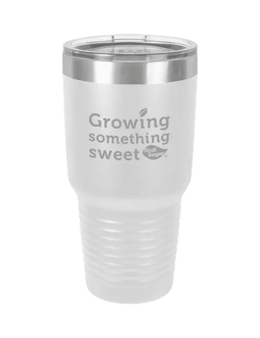 Polar Camel 30 oz Powder Coated White Vacuum Insulated Tumbler  w/Growing Something Sweet Logo