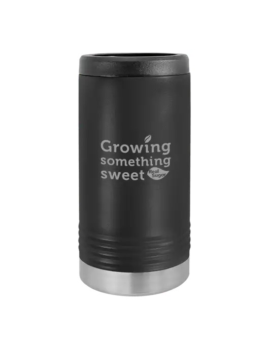 Polar Camel Powder Coated Black Vacuum Insulated Slim Beverage Holder w/Growing Something Sweet Logo