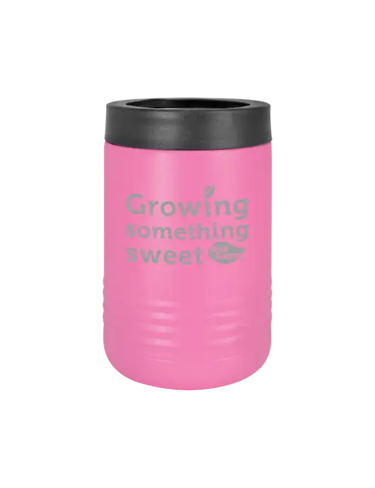 Polar Camel 12 oz Powder Coated Pink Vacuum Insulated Beverage Holder w/Growing Something Sweet Logo
