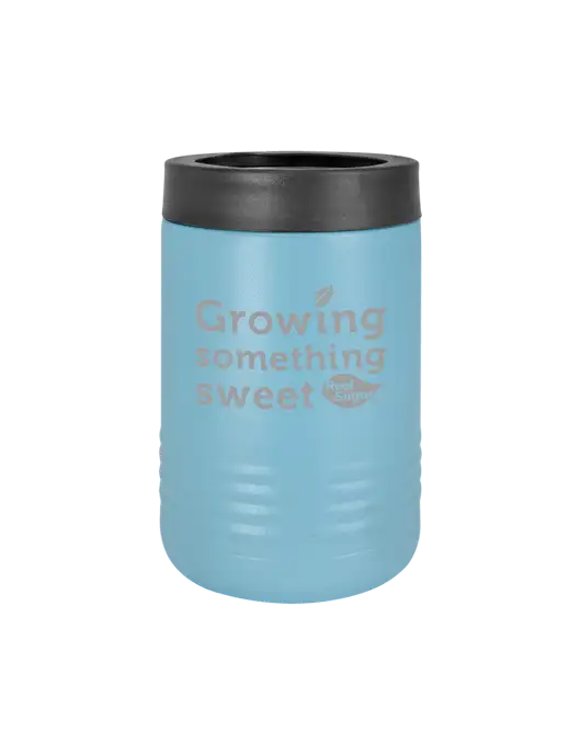 Polar Camel 12 oz Powder Coated Light Blue Vacuum Insulated Beverage Holder w/Growing Something Sweet Logo