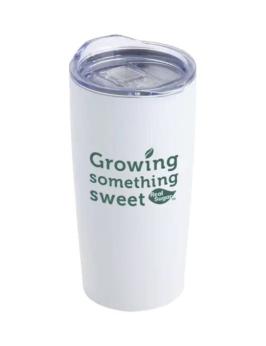 Society White 20 oz Insulated Tumbler w/Growing Something Sweet Logo