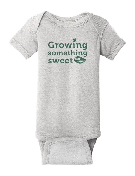 Rabbit Skins Light Grey Heather Infant Short Sleeve Baby Rib Bodysuit w/Growing Something Sweet Logo